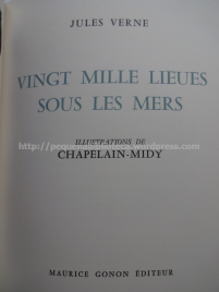 Ilustração de Chapelain-Midy para Vinte Mil Léguas Submarinas de Júlio Verne. Edição Maurice Gonon-